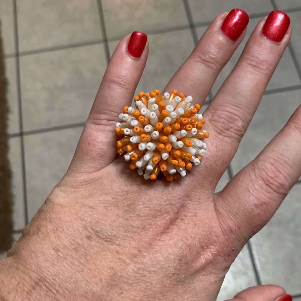 Orange and white ring